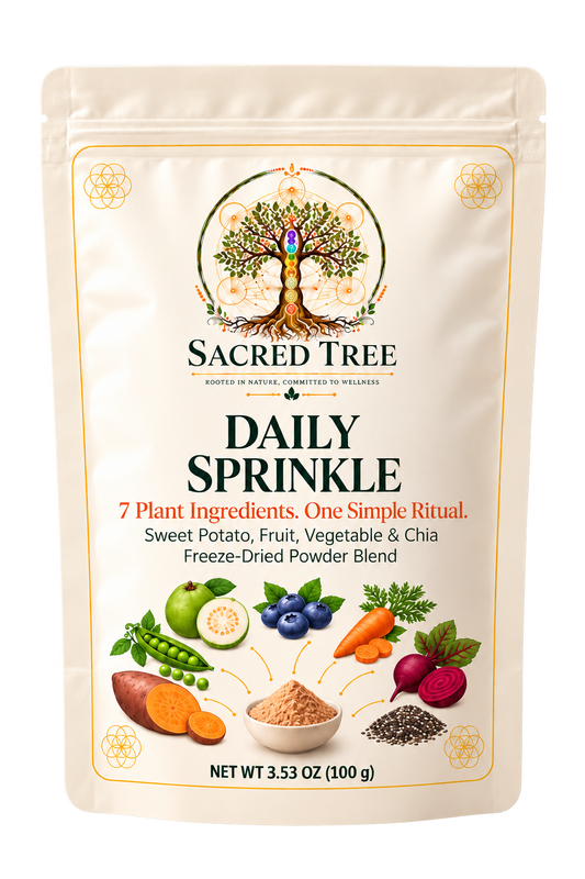 Sacred Tree Living Nutrition Daily Sprinkle includes Fruits, Vegetables, Chia - 100g / 3.5 oz